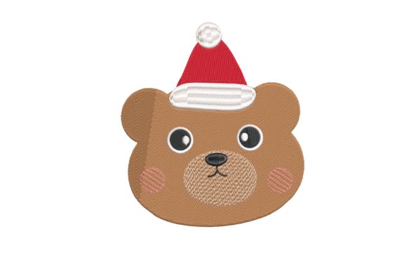 Christmas Bear Face: A Charming Embroidery Gem for Handmade Gifts