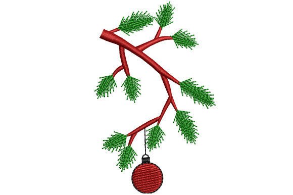 Christmas Branch Embroidery Design
