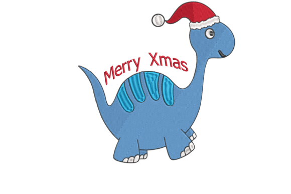 Christmas Dino: A Playful Holiday Embroidery Gem